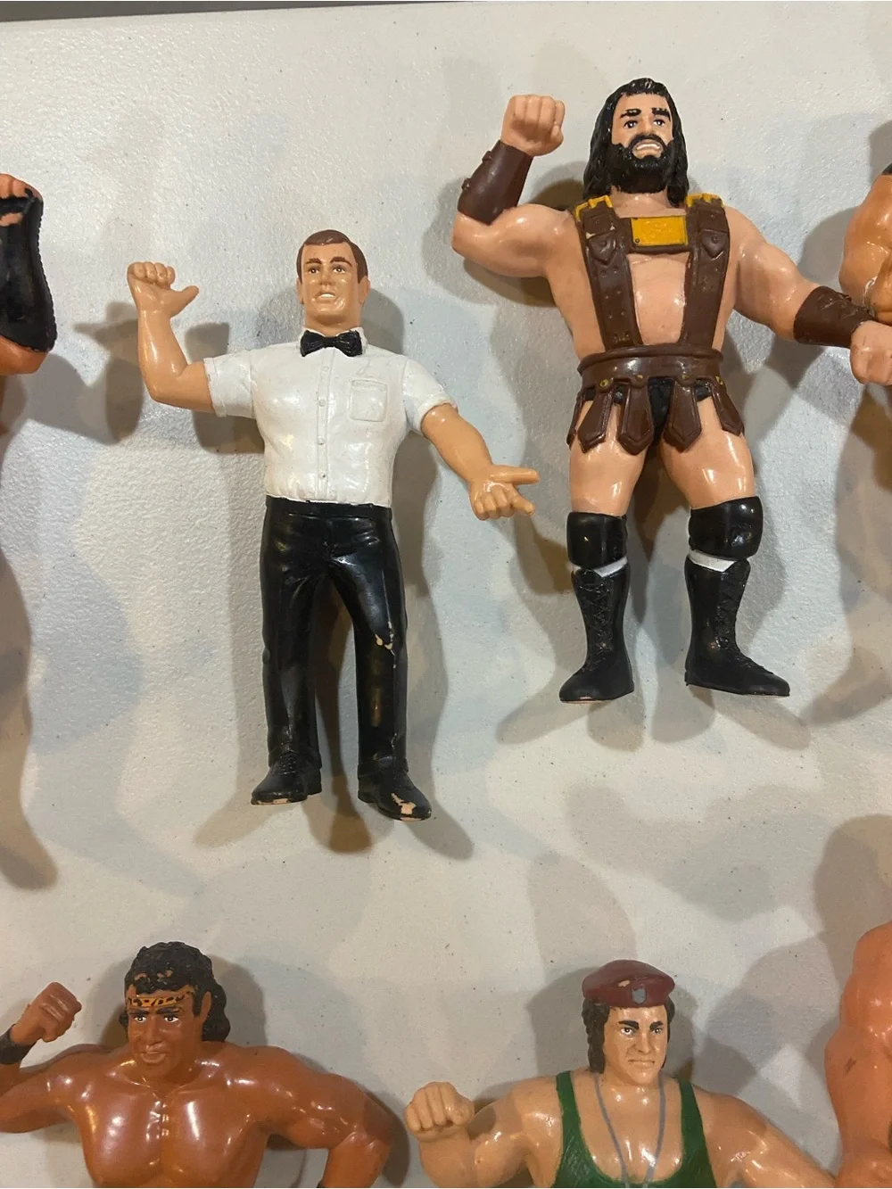 Retro-Inspired Wrestling Action Figure - Brown with Yellow Trunks
